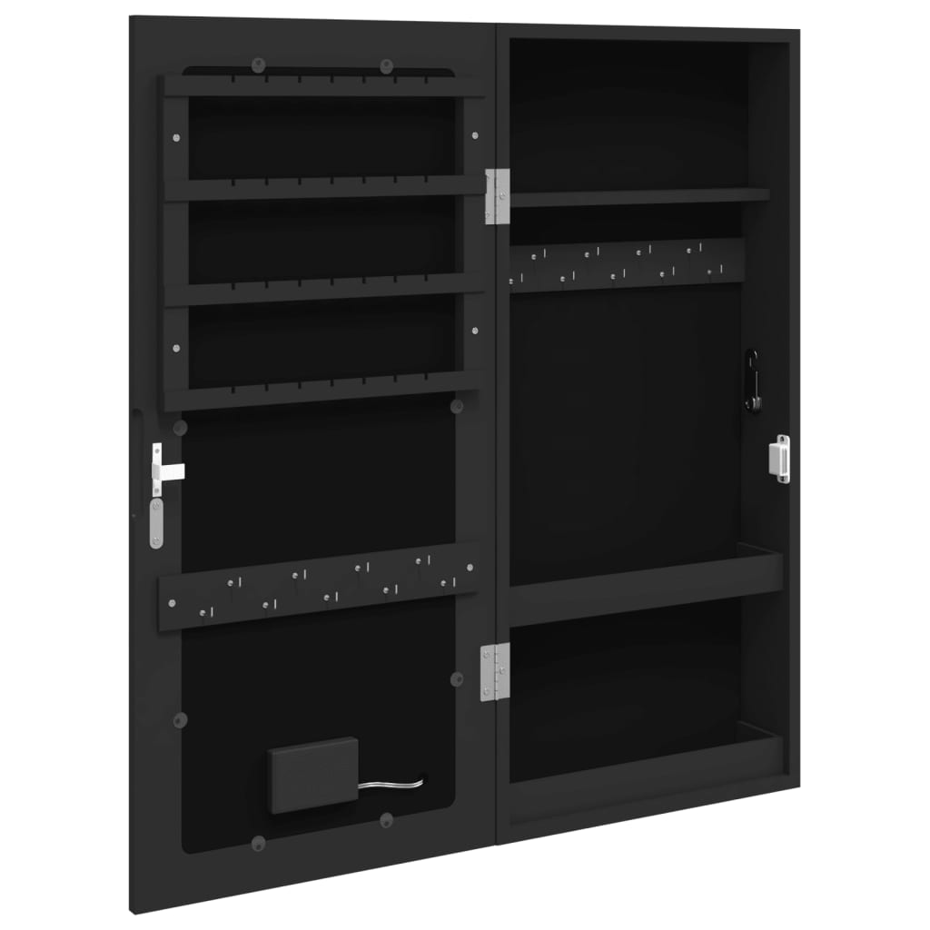 Spiegel-Schmuckschrank mit LED-Beleuchtung Wandmontage Weiß