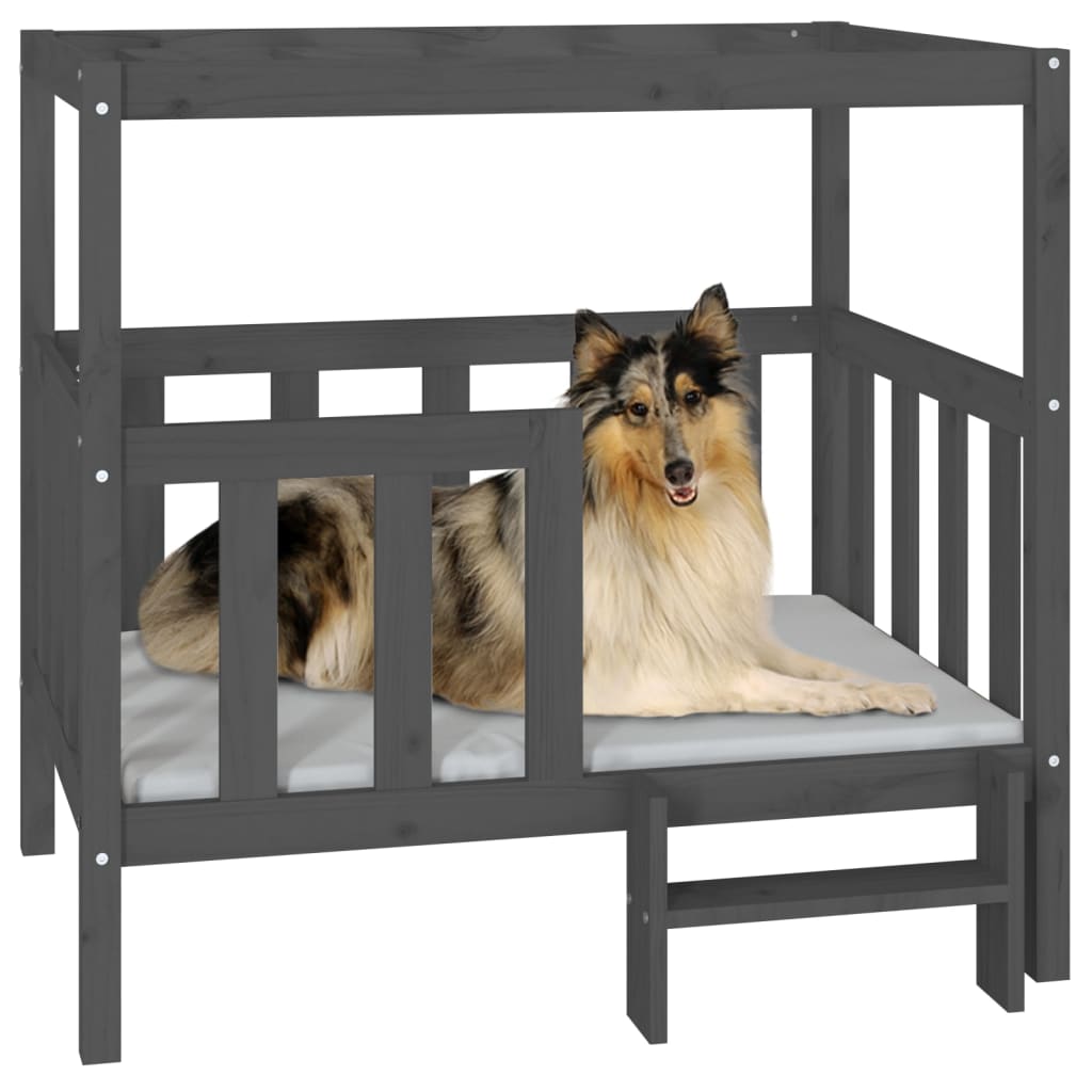 Hundebett Weiß 55,5x53,5x60 cm Massivholz Kiefer