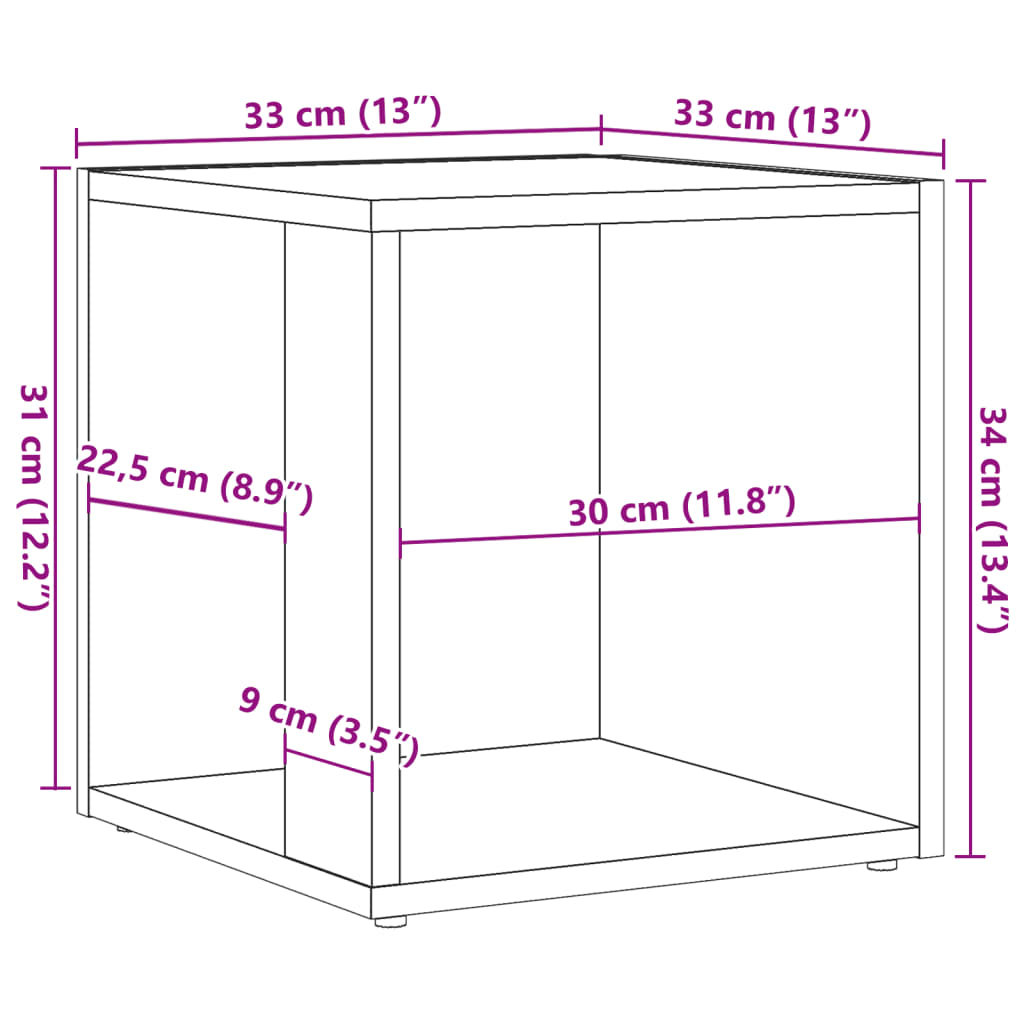 Beistelltisch Weiß 33x33x34,5 cm Holzwerkstoff