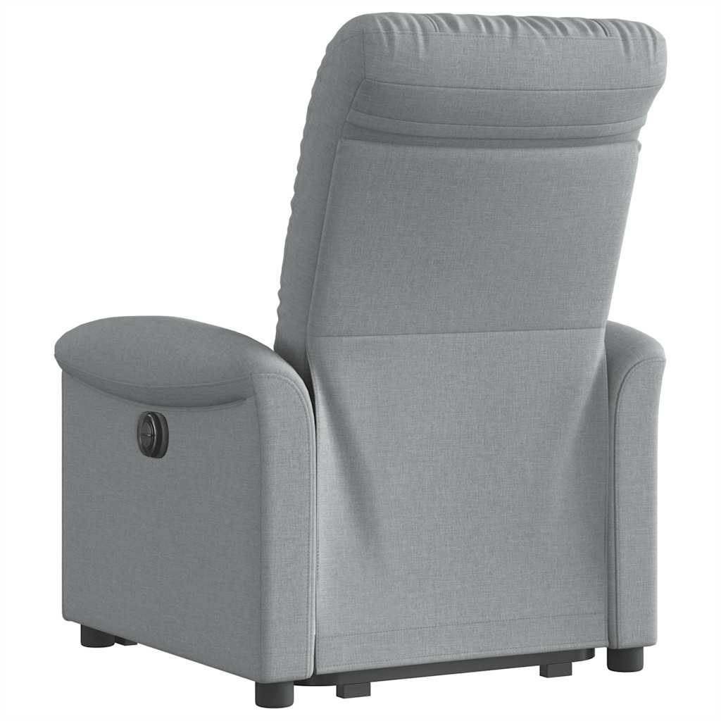 Massagesessel mit Aufstehhilfe Hellgrau Stoff