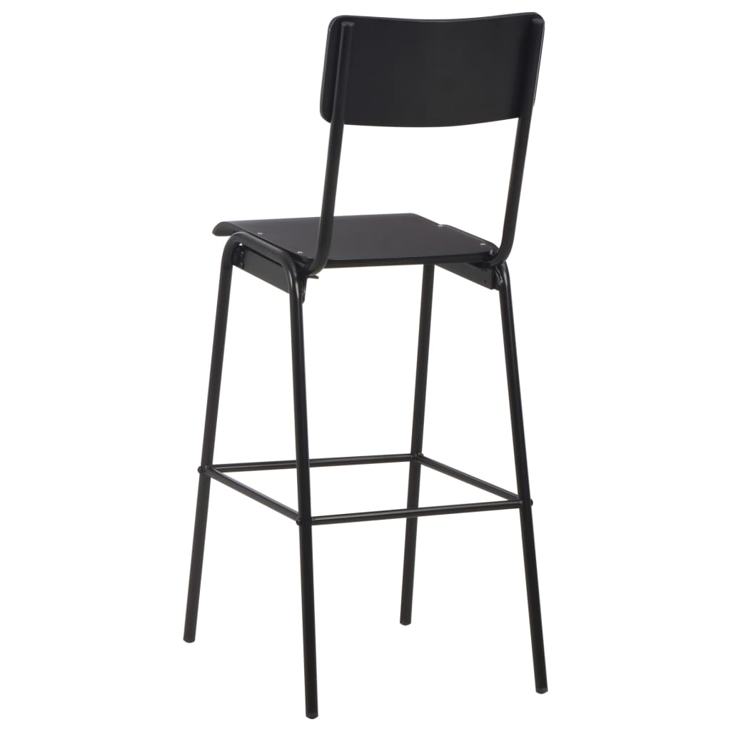 Barhocker 4 Stk. Massives Sperrholz Stahl