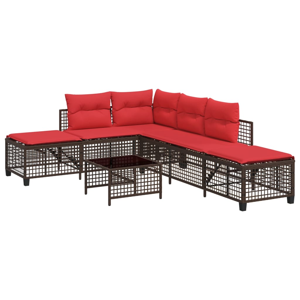 3-teiliges Ecksofa-Set für den Garten mit Kissen, grau, Polyrattan