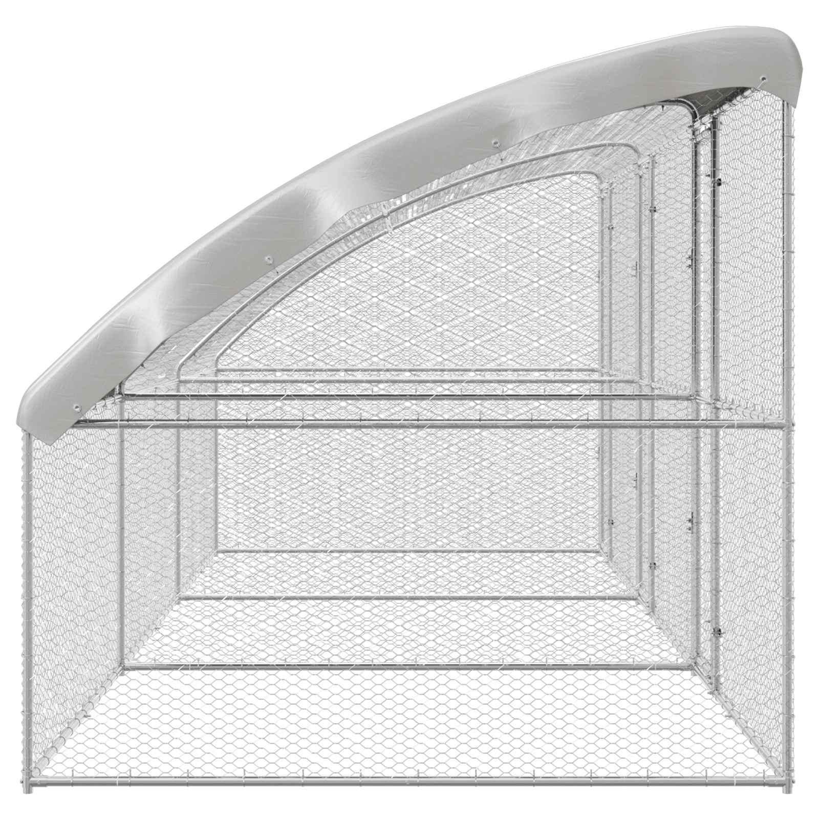 Hühnerkäfig 2 pcs Silber 400 x 200 x 200 cm Stahl und PE