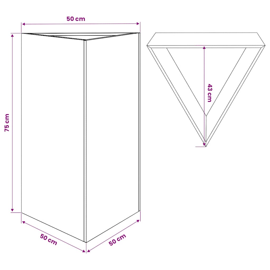 Pflanzkübel 30x26x75 cm Cortenstahl