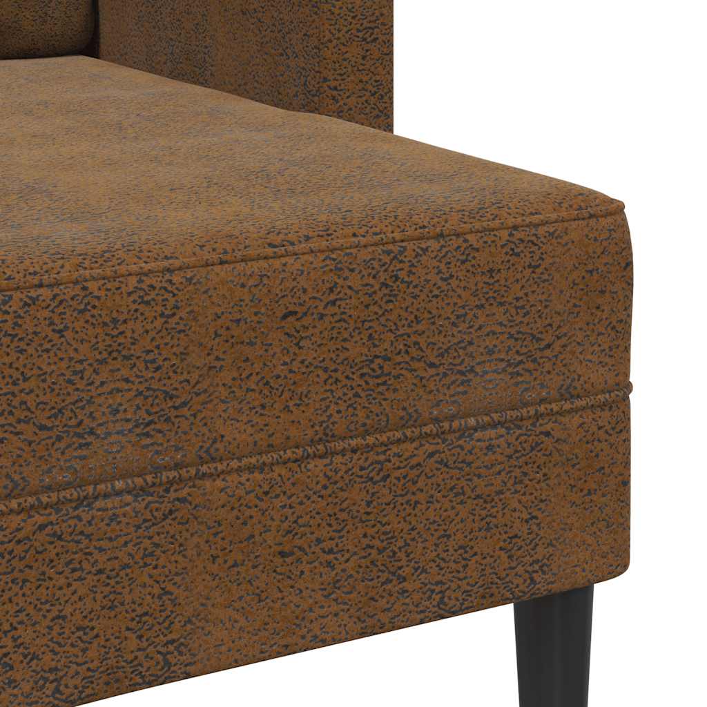 2-Sitzer-Sofa mit Chaiselongue L-Form Braun 125 cm Kunstleder