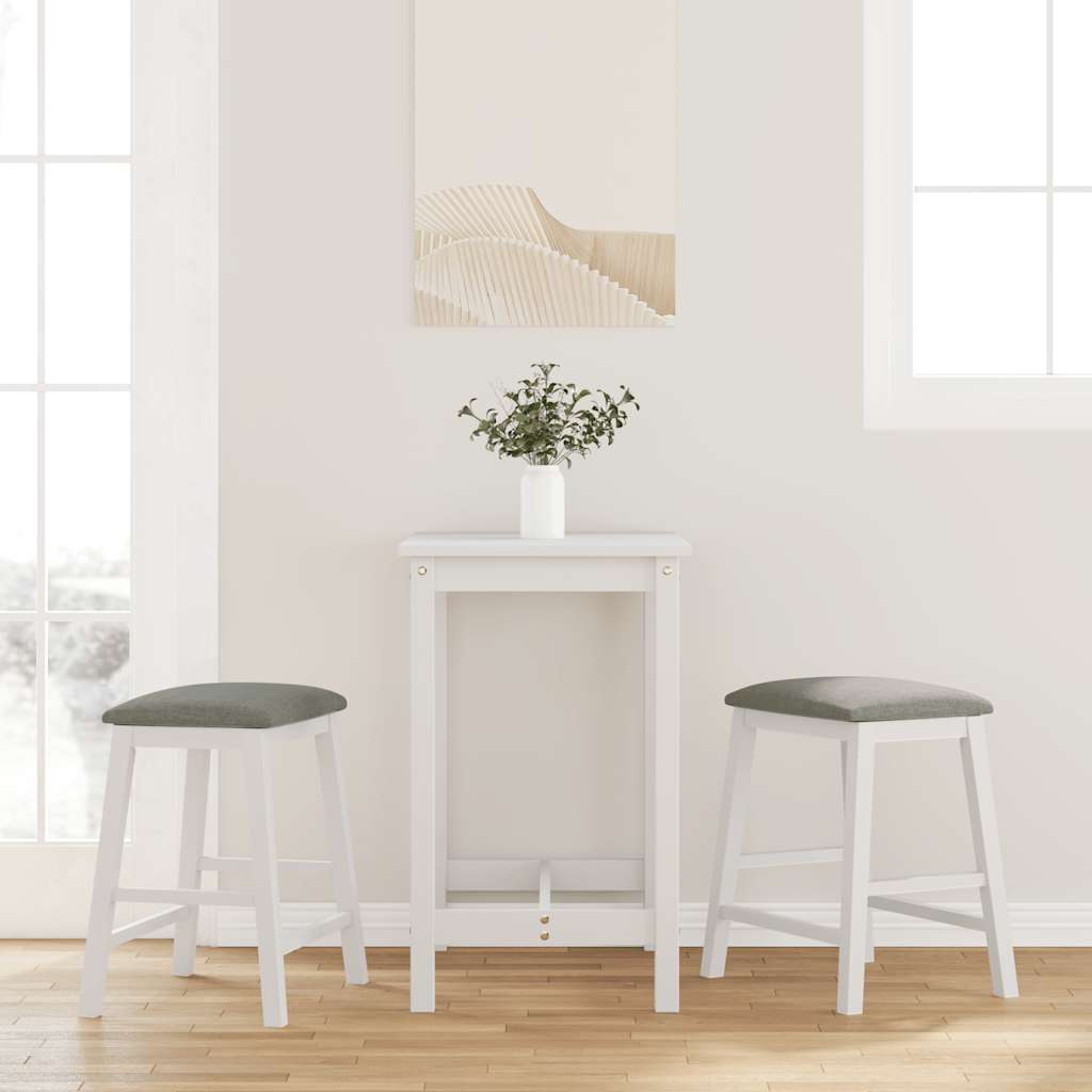 Barstühle mit Kissen 2 Stk. Braun Massivholz Gummibaum