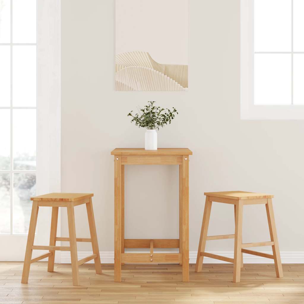 Barstühle mit Kissen 2 Stk. Braun Massivholz Gummibaum