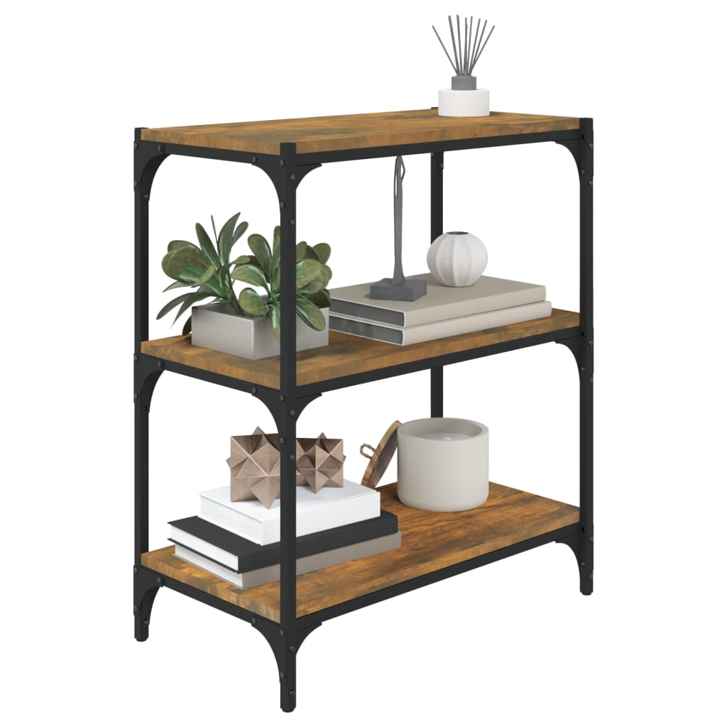Bücherregal Schwarz 40x33x70,5 cm Holzwerkstoff und Stahl
