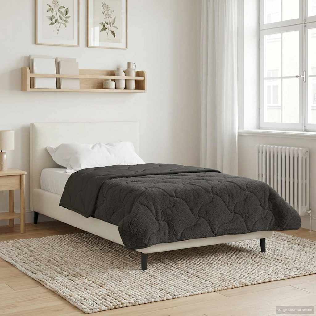 Winterbettdecke Gepolstert Anthrazit 135 x 200 cm