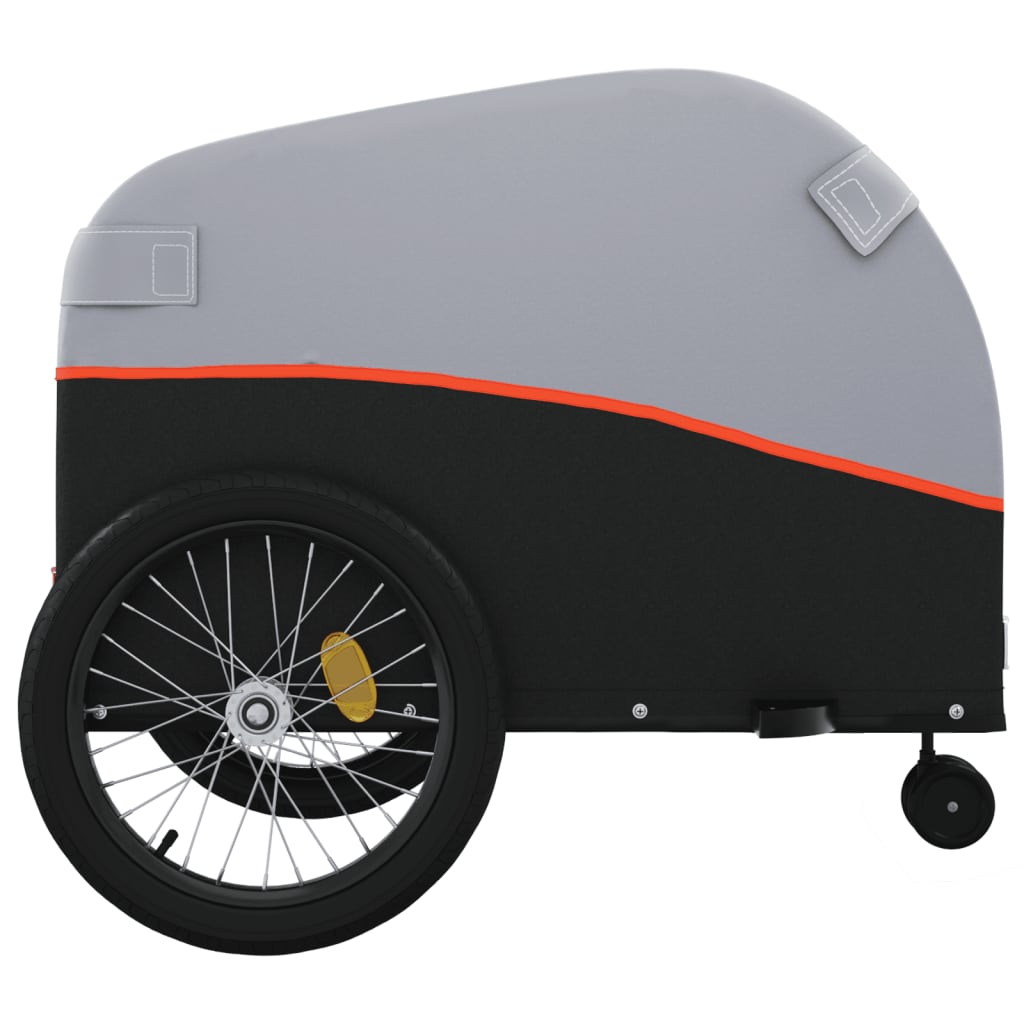 Fahrradanhänger Schwarz und Orange 30 kg Eisen