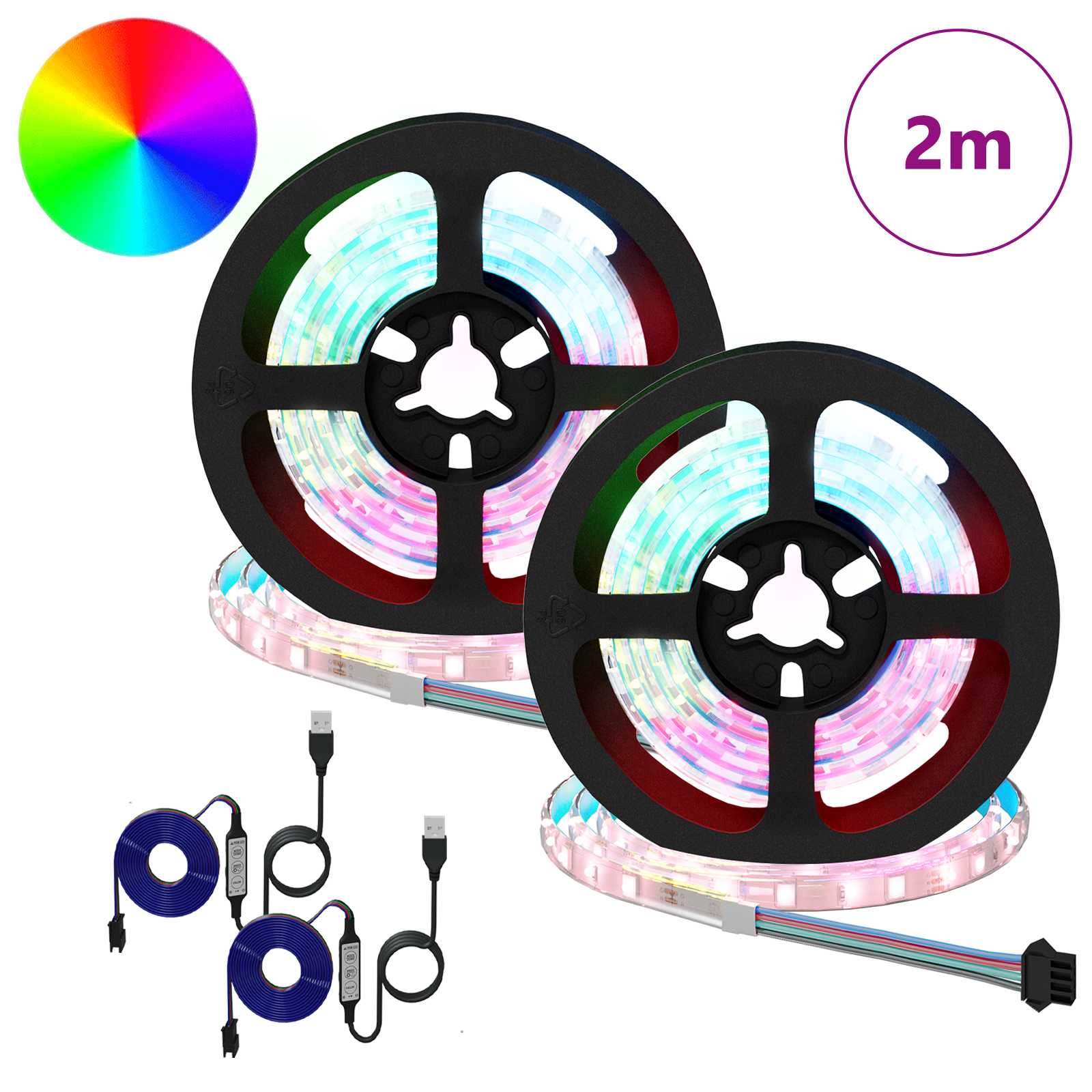 LED Streifen 2 pcs Schwarz und Transparent 3000 mm