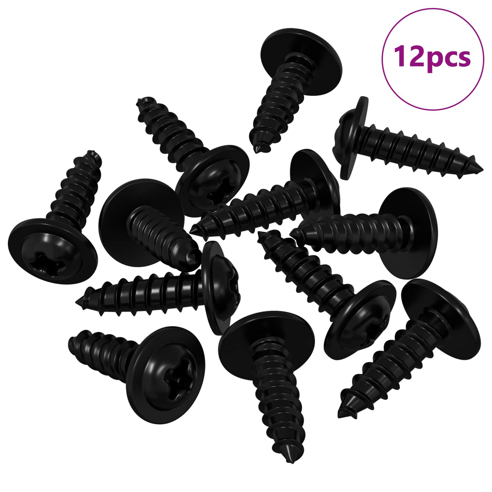 Selbstschneidender Nagel 2 pcs Schwarz 3,5 x 12 mm Eisen