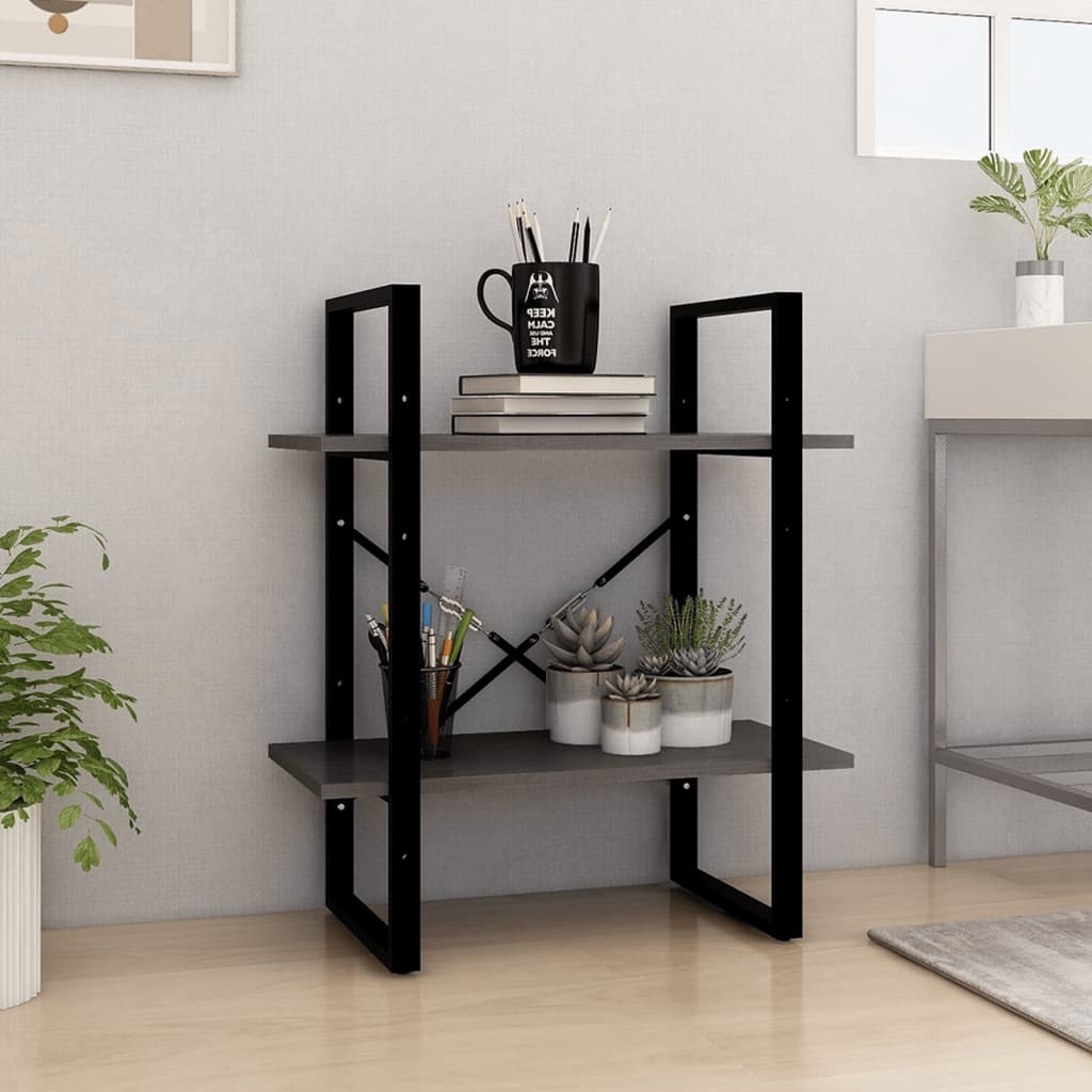 Bücherregal 2 Fächer Weiß 60x30x70 cm Holzwerkstoff