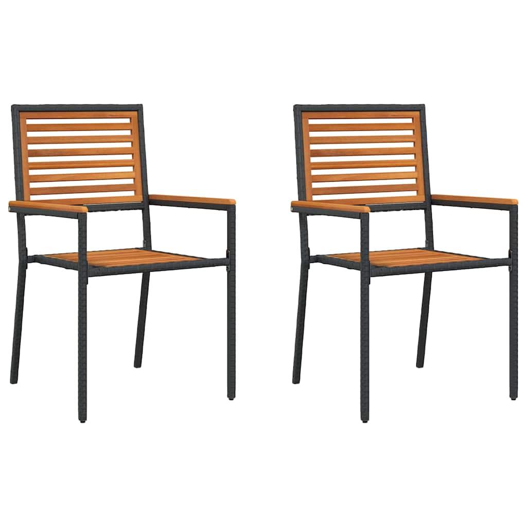 Garten Stapelstühle 4 pcs Braun und Schwarz 54 x 56 x 90 cm