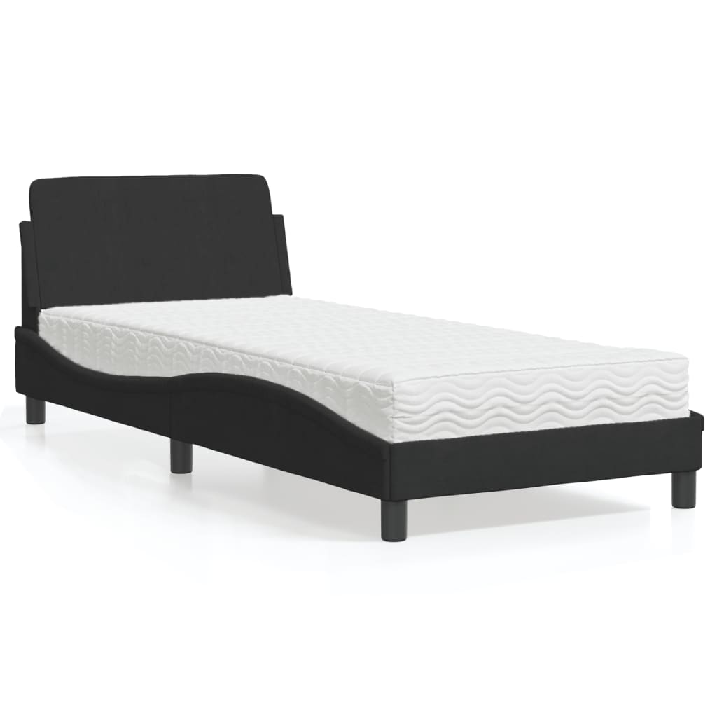 Bett mit Matratze "Dover" Hellgrau 80x200 cm Samt