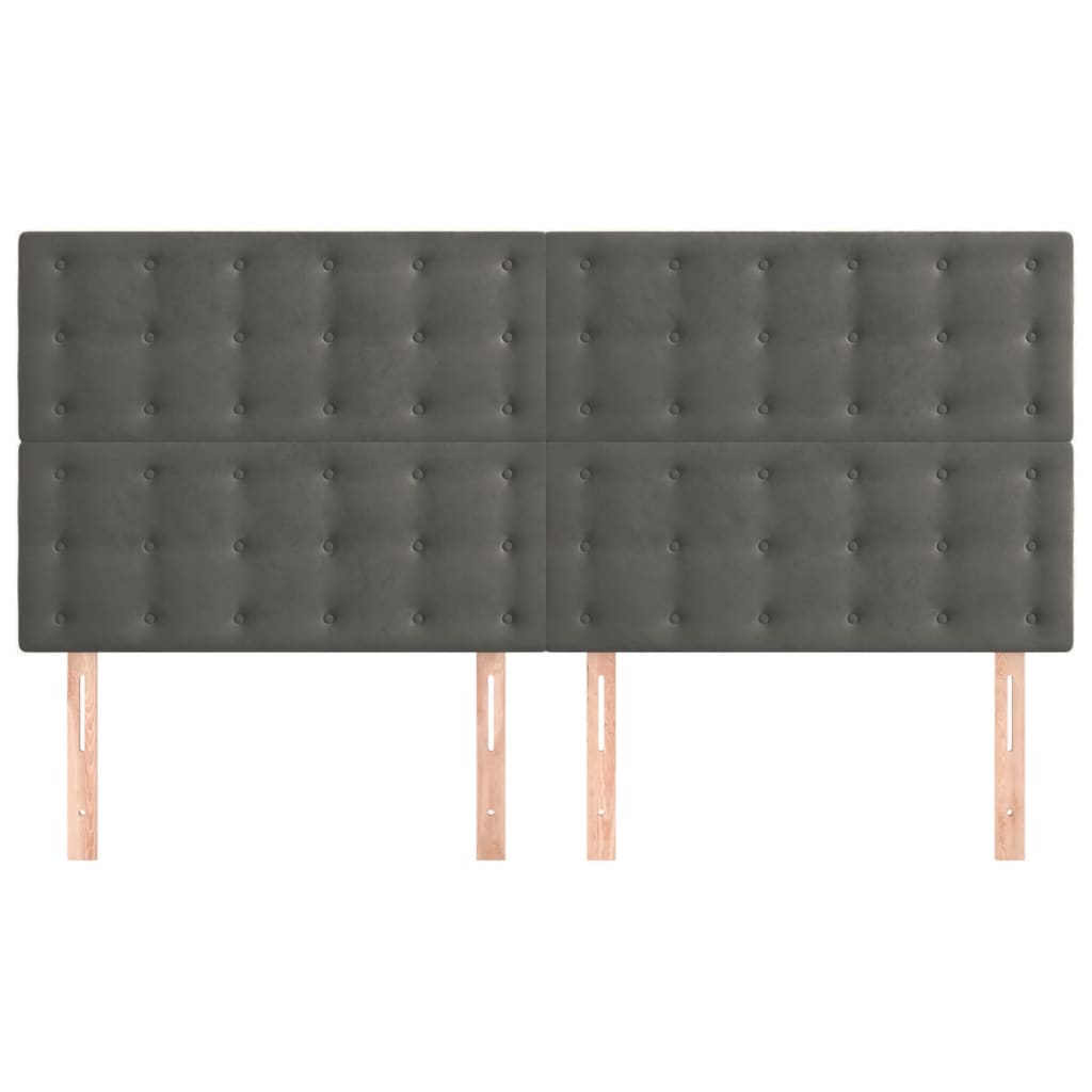 Kopfteil Hellgrau 80x5x118/128 cm Samt