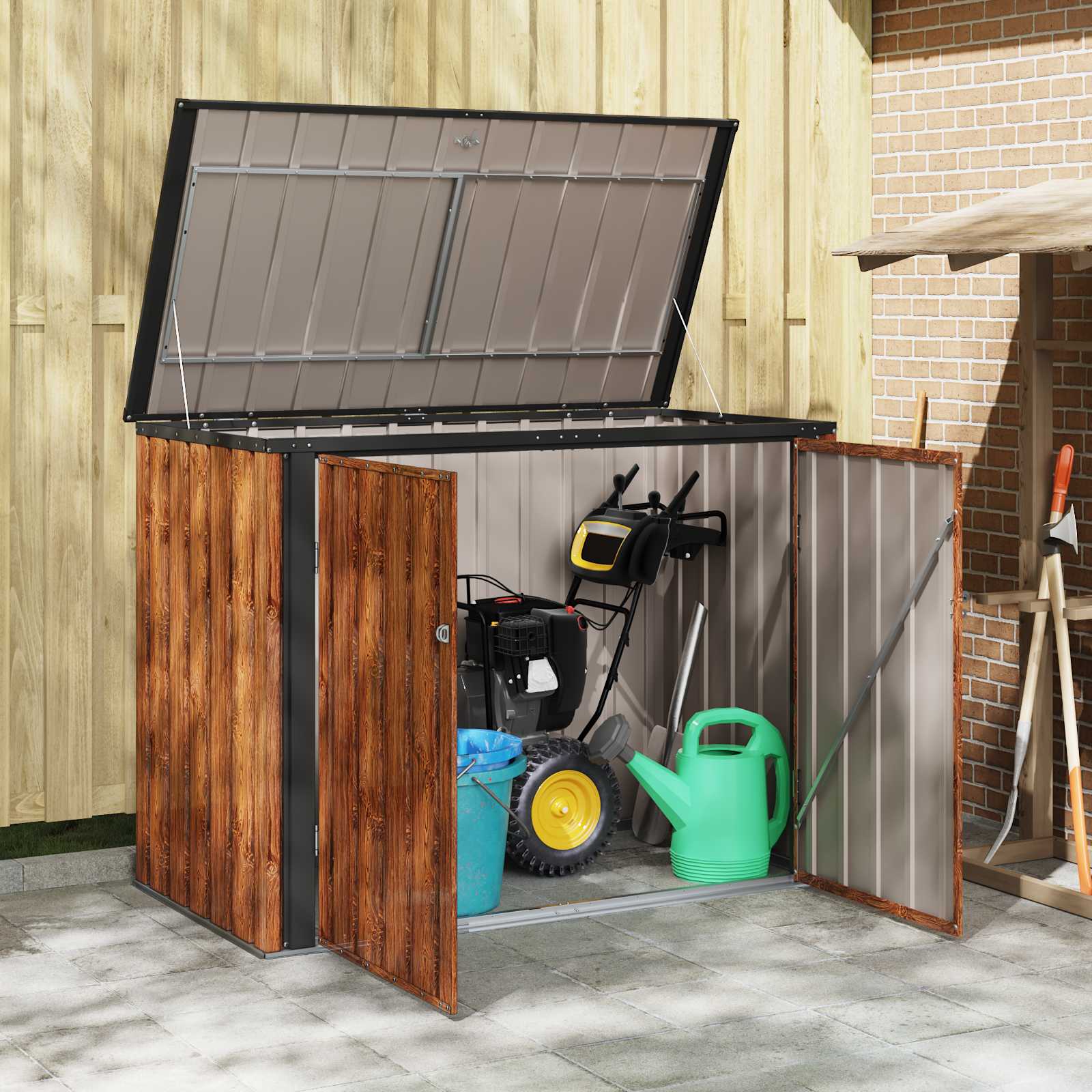 Gartenlagerbox Schwarz 151,5 x 82 x 110,5 cm Stahl