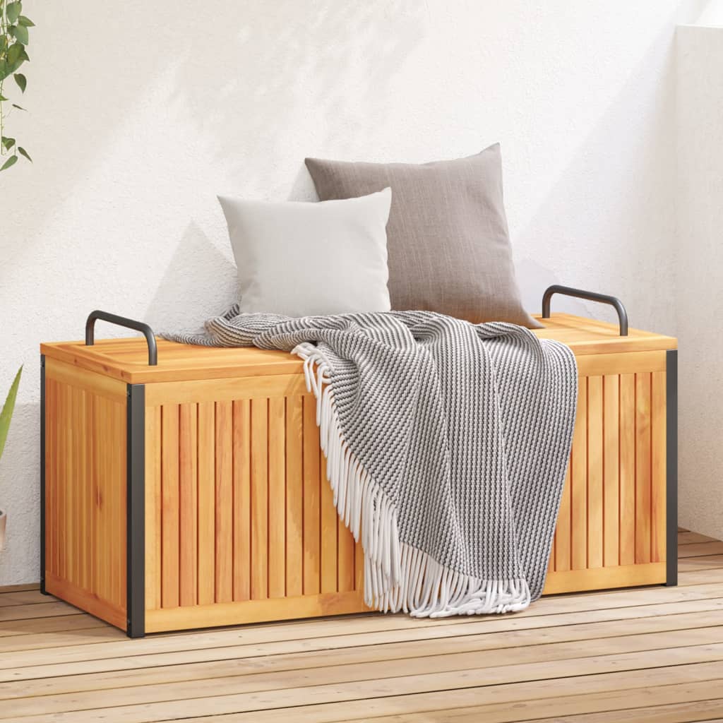 Gartenbox 45x45x45/53 cm Massivholz Akazie und Stahl