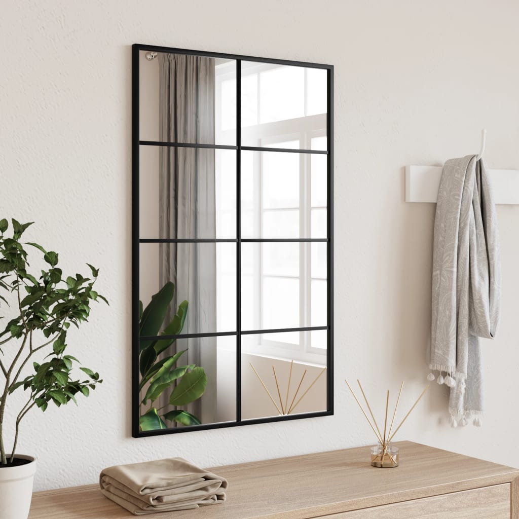 Wandspiegel Schwarz 60x40 cm Metall