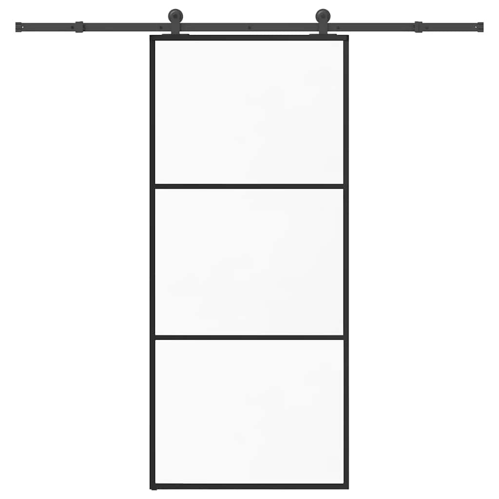 Schiebetür mit Beschlag 76x205 cm ESG-Glas & Aluminium