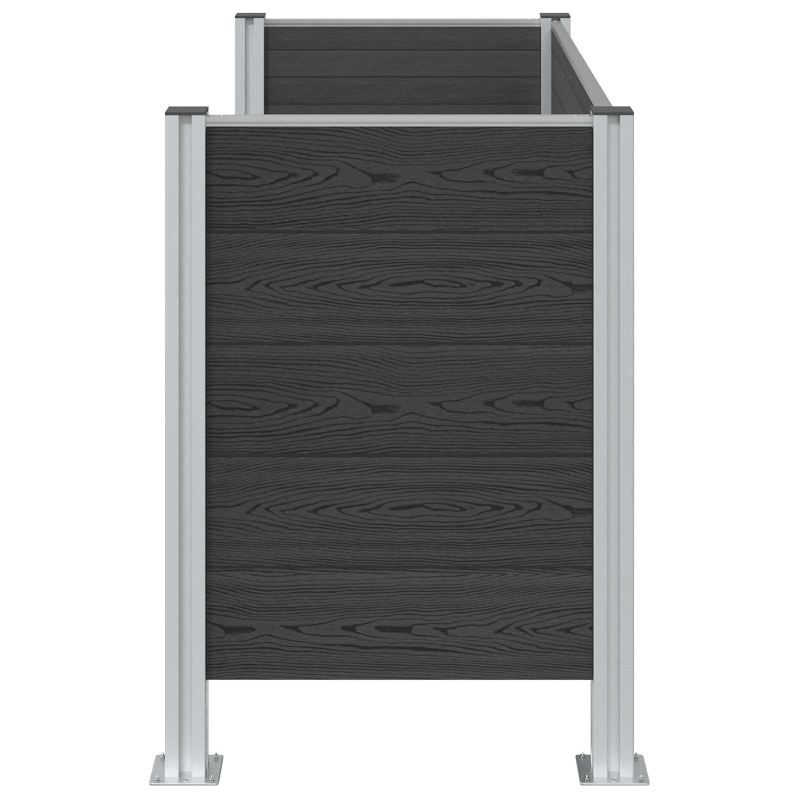 Mülltonnenzaun Braun 161 x 85 x 115 cm Aluminium und WPC