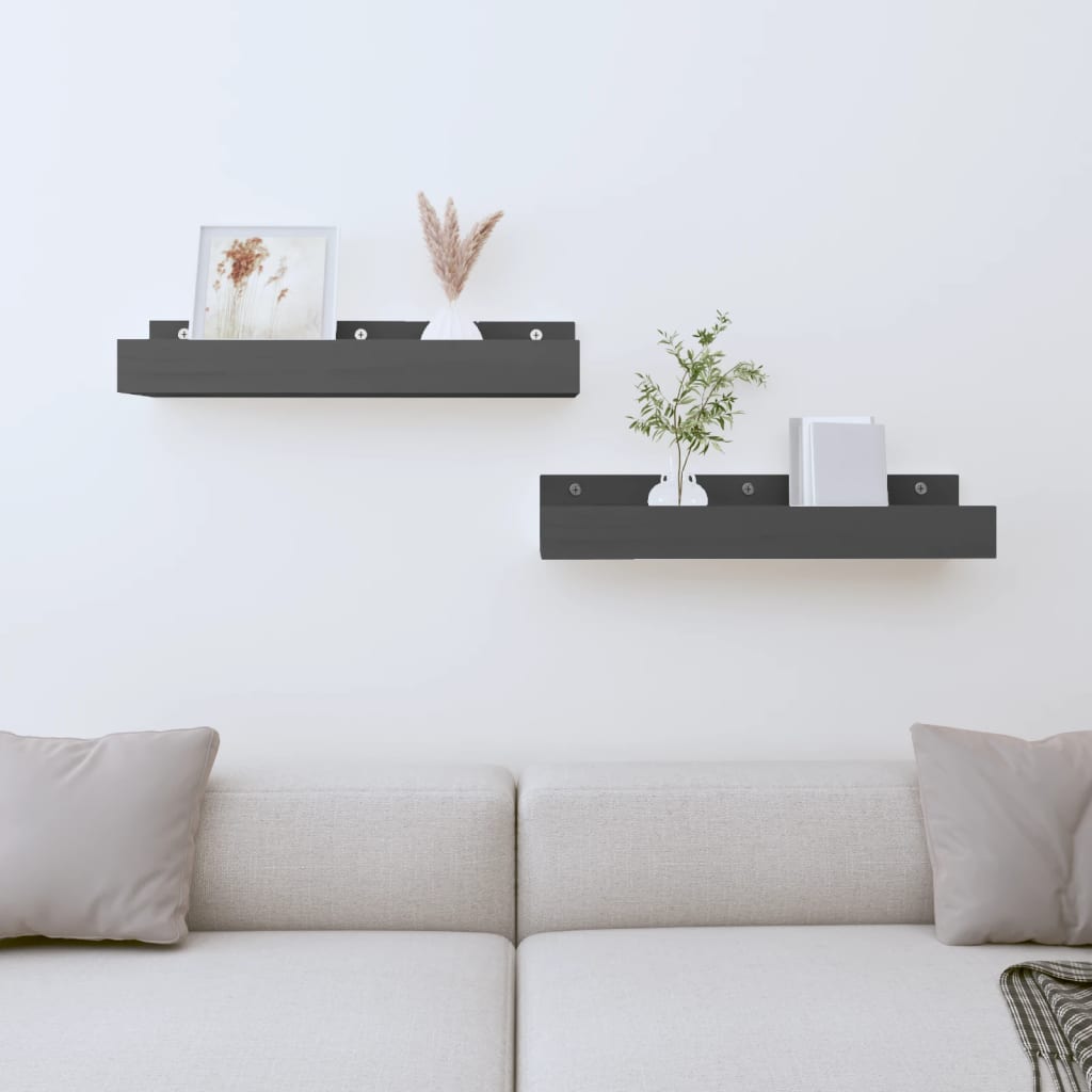 Wandregale 2 Stk. 50x12x9 cm Massivholz Kiefer