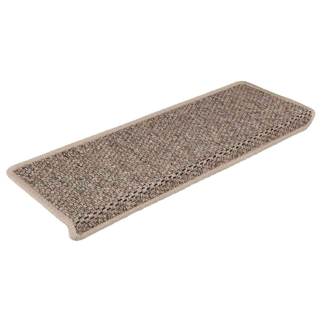 Treppenmatten Selbstklebend Sisal-Look 15 Stk. 65x21x4 Platina