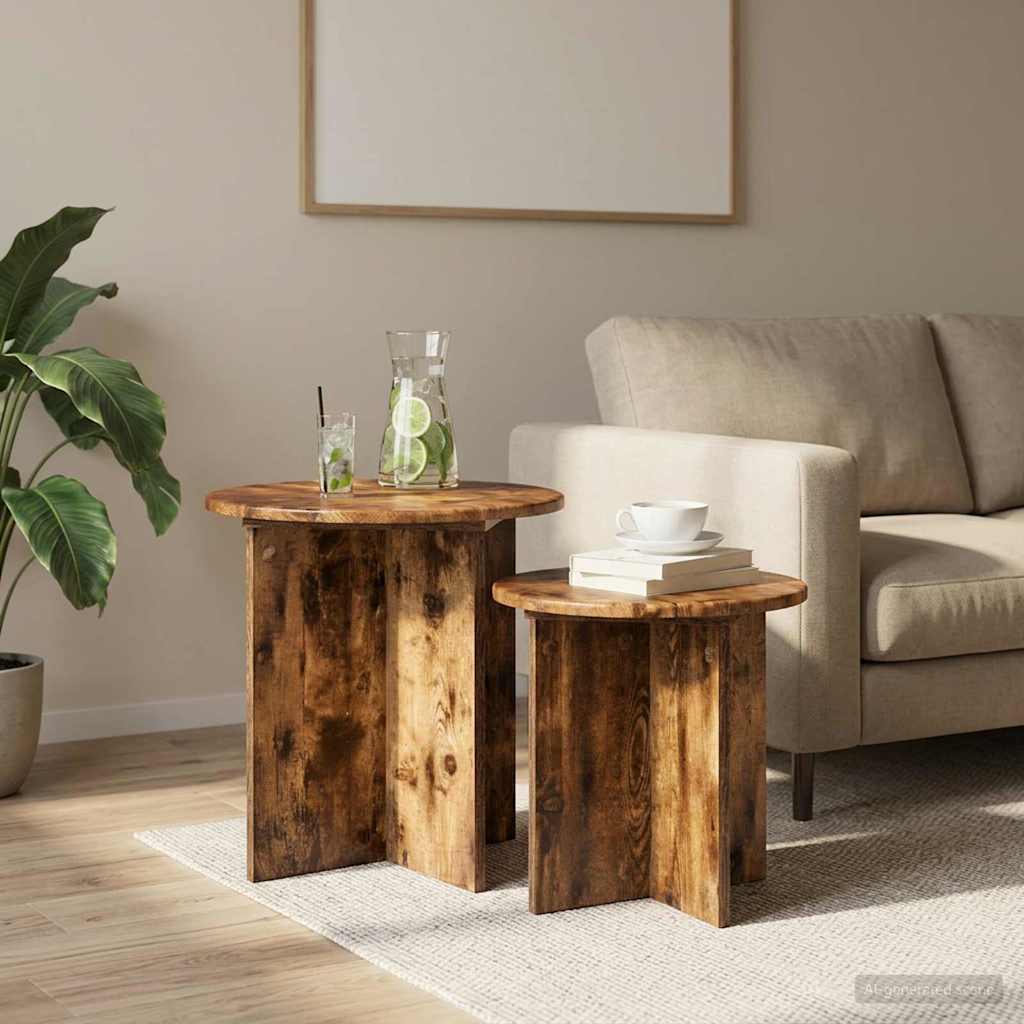 Beistelltisch-Set mit Speicher 2 pcs Holzwerkstoff