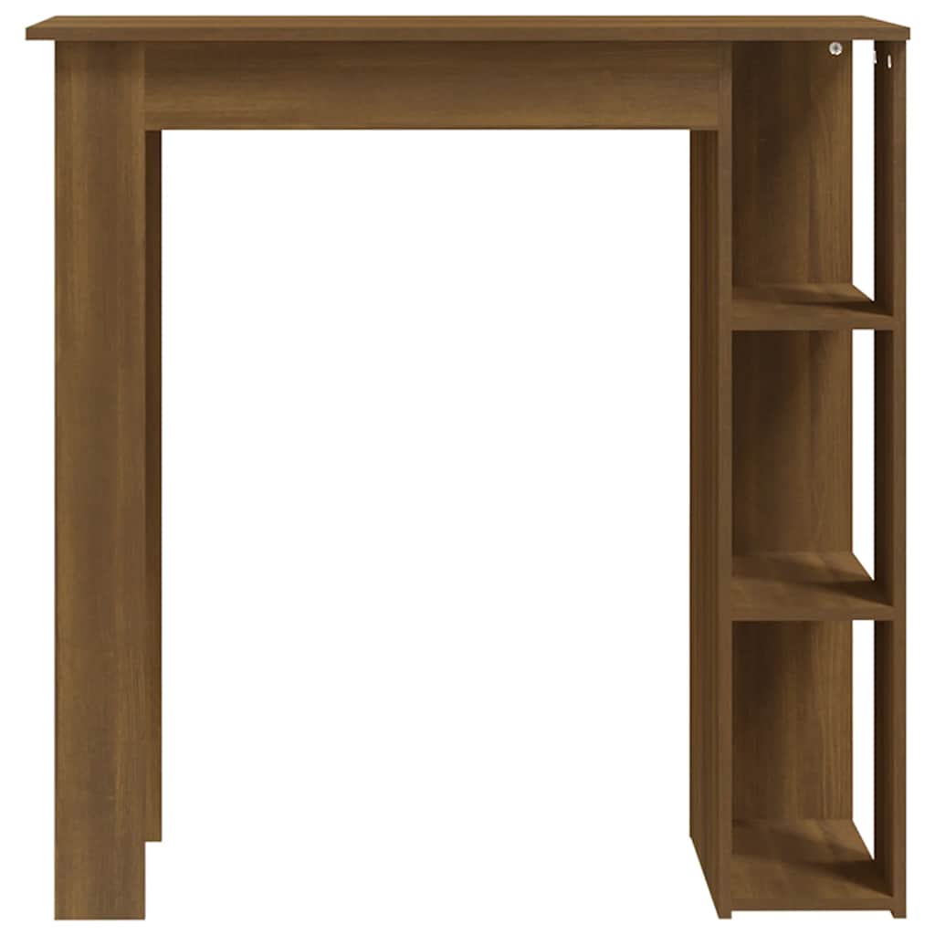 Bartisch mit Regal Weiß 102x50x103,5 cm Holzwerkstoff