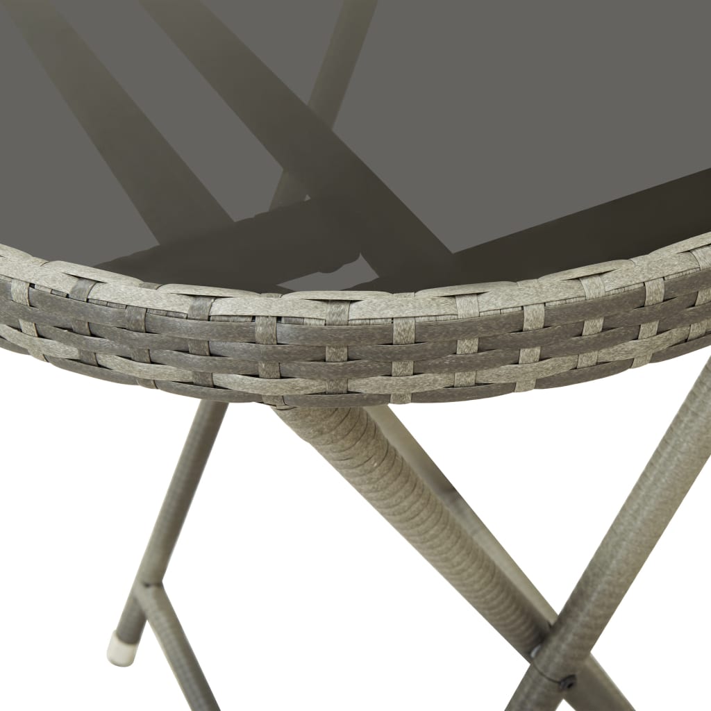 Beistelltisch Braun 60 cm Poly Rattan und Hartglas
