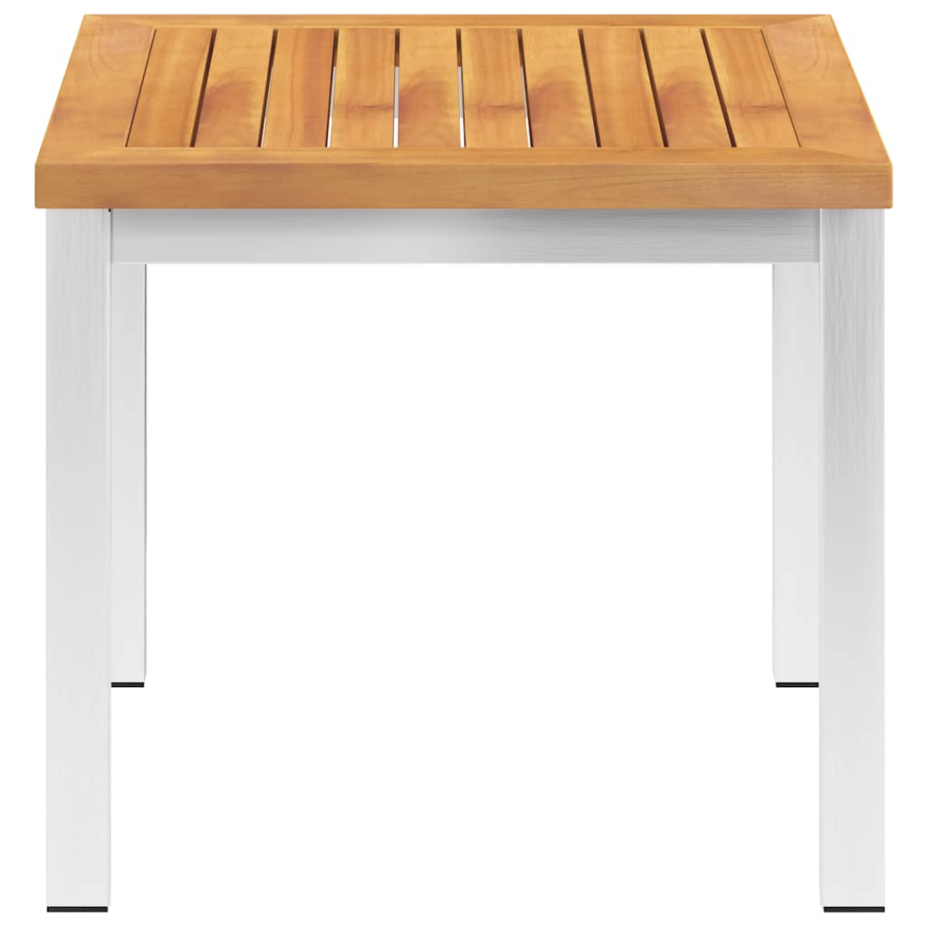 Garten-Beistelltisch 45x45x38 cm Massivholz Akazie & Edelstahl