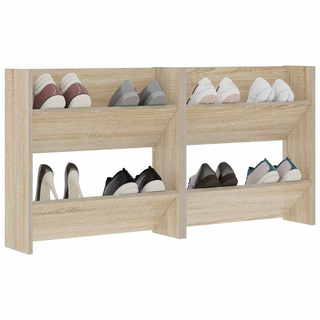 Wand-Schuhschränke 4 Stk. Weiß 60x18x60 cm Holzwerkstoff