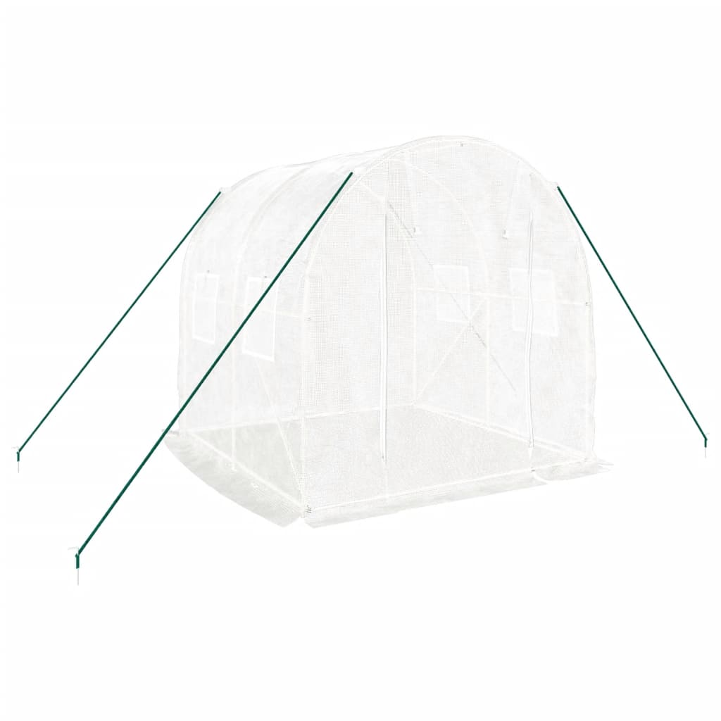 Gewächshaus mit Stahlrahmen Weiß 8 m² 4x2x2 m