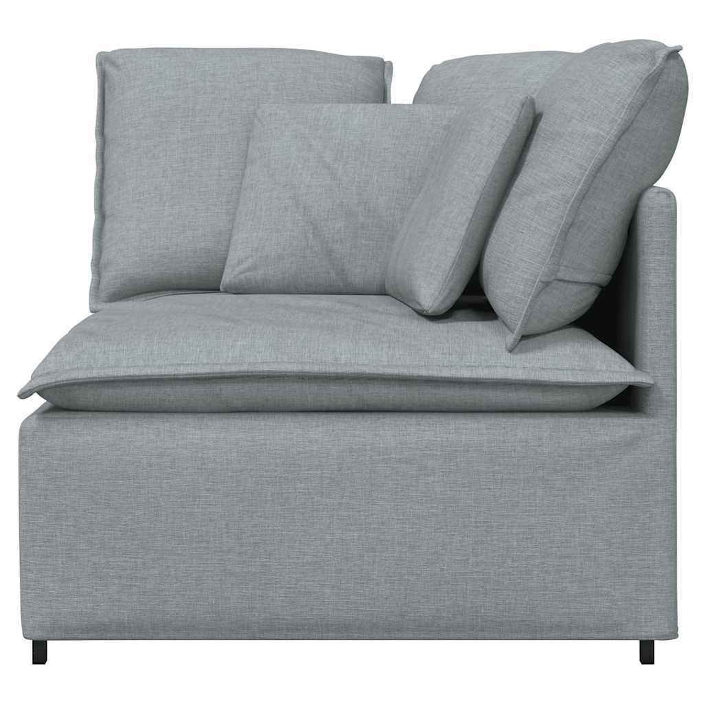 Modulares Sofa Endmodul mit Armlehne Kissen Hellgrau 100 cm