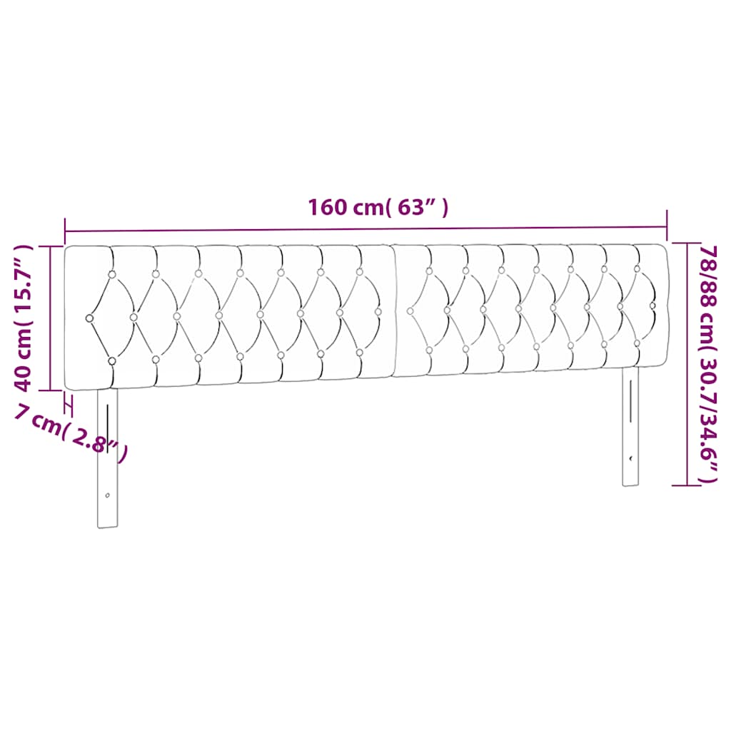 Kopfteil Hellgrau 80x7x118/128 cm Samt