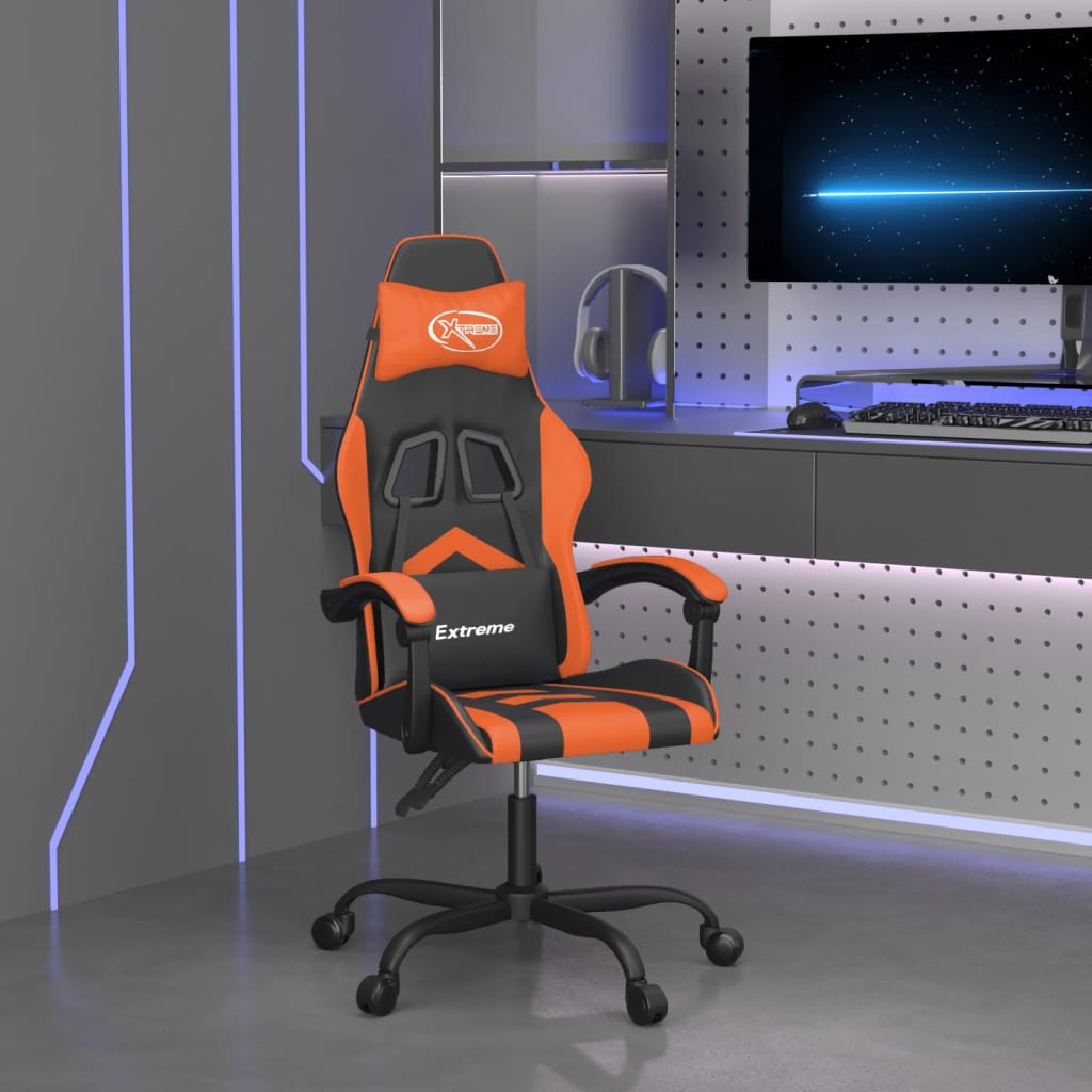 Gaming-Stuhl Drehbar Schwarz und Rot Kunstleder