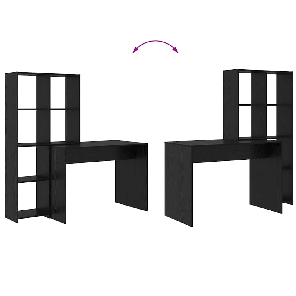 Schreibtisch mit Regal Weiß 138,5 x 55 x 143 cm Holzwerkstoff