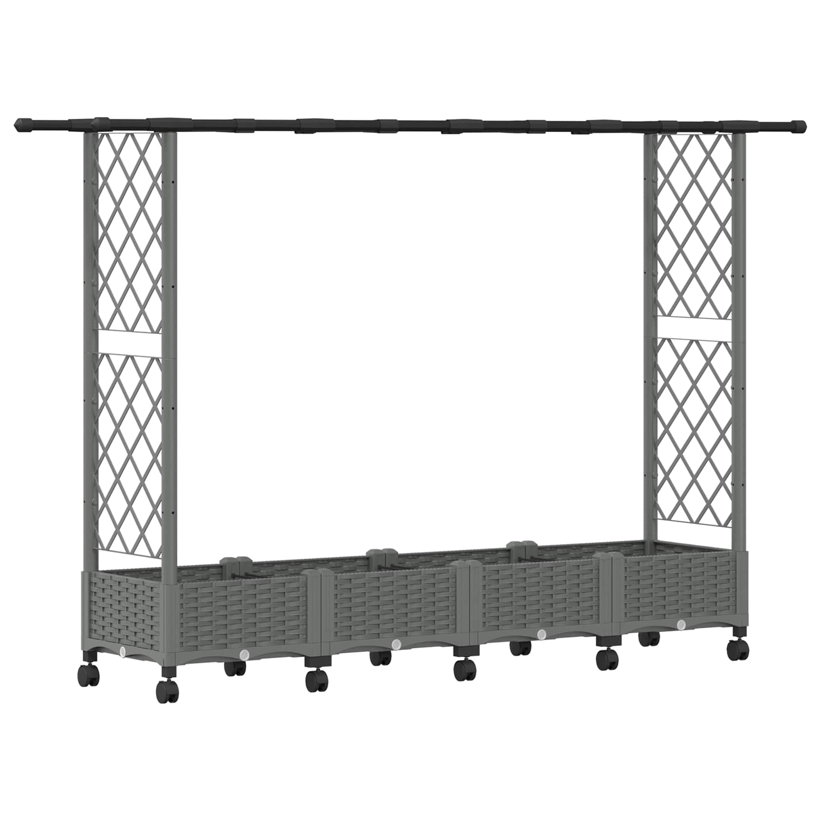 Hochbeet mit Rankgitter und Dach Braun 124 x 40 x 123 cm PP