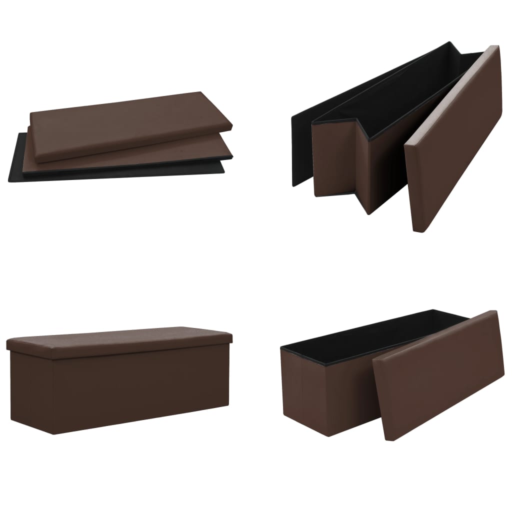 Faltbare Sitzbank mit Stauraum Weinrot PVC