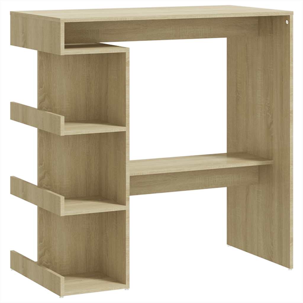 Bartisch mit Regal Weiß 100x50x101,5 cm Holzwerkstoff