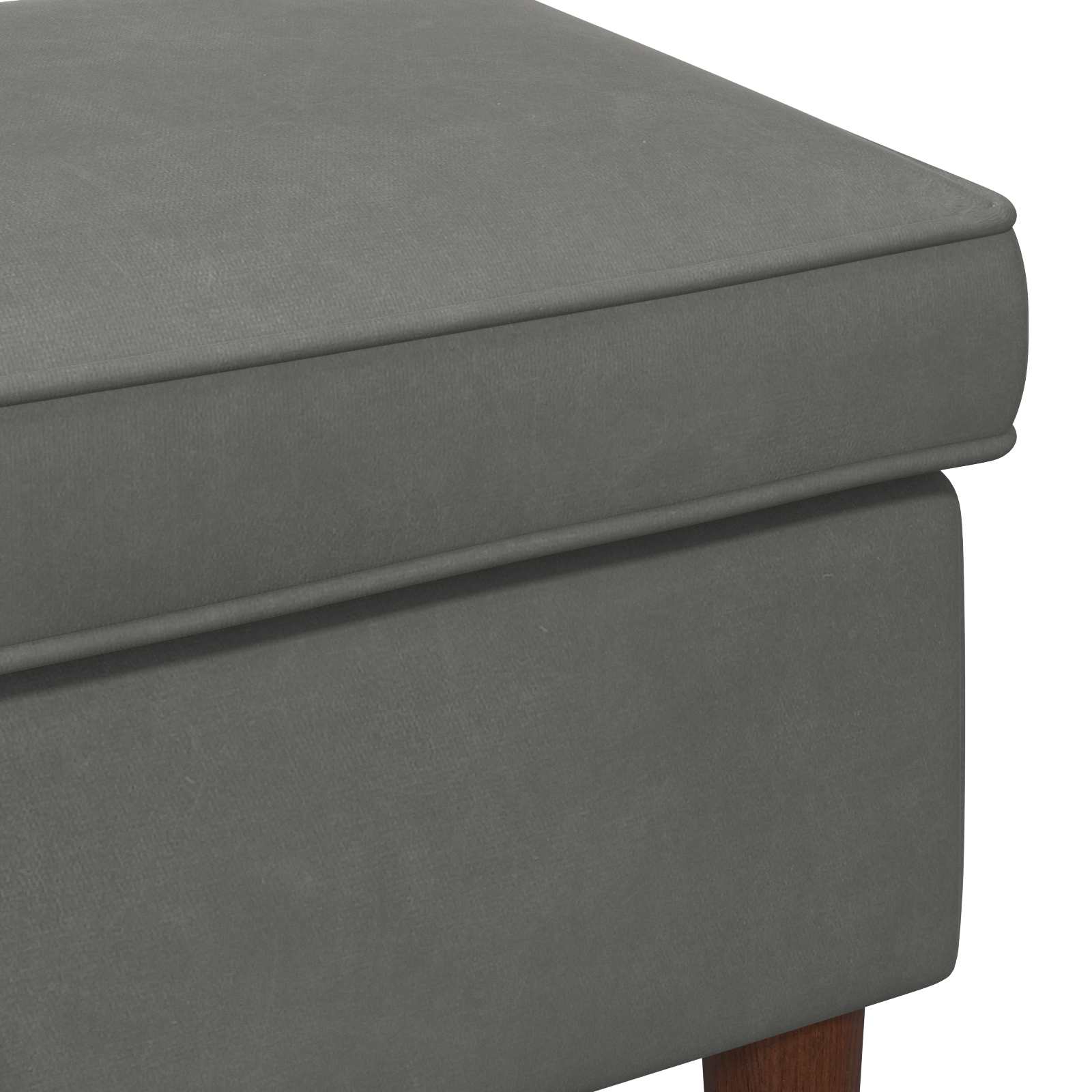 Hocker Hellgrau 55 x 35 x 41 cm Samt