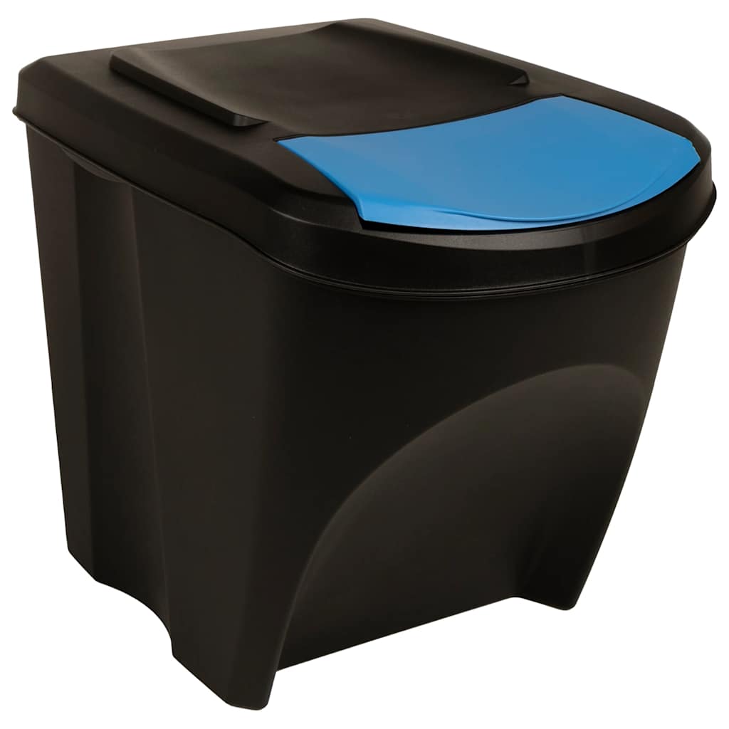 Stapelbare Mülleimer 3 Stk. Grau 75 L Polypropylen