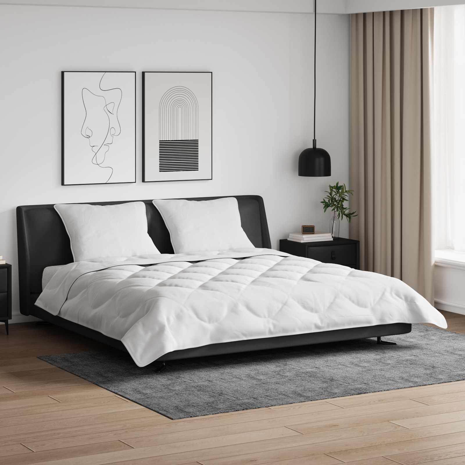 Sommerdecke mit Kissen 3 pcs Weiß Mikrofaser