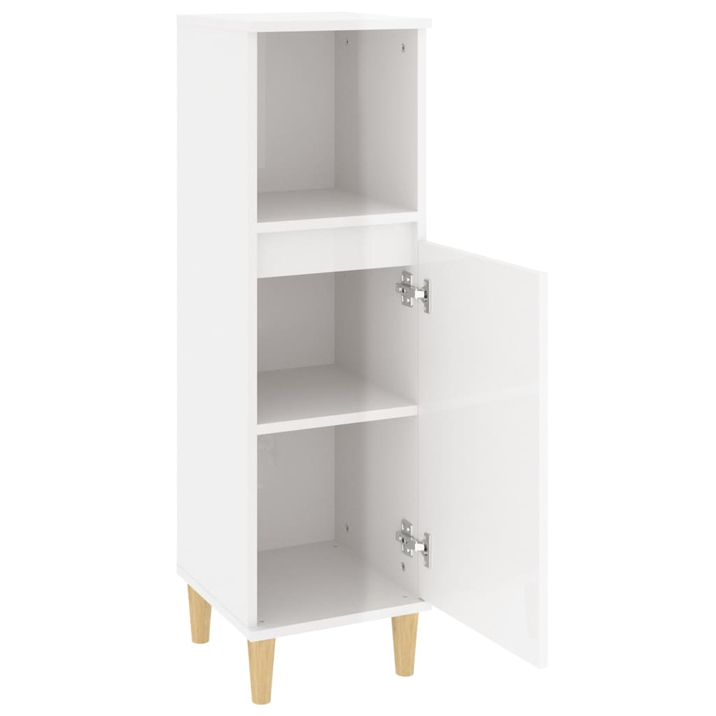 Badschrank Weiß 30x30x100 cm Holzwerkstoff