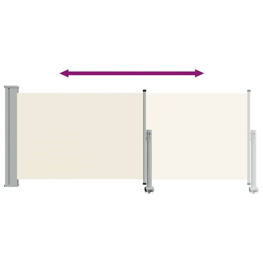 Seitenmarkise 60 x 300 cm 100% Polyester Eisen Stahl
