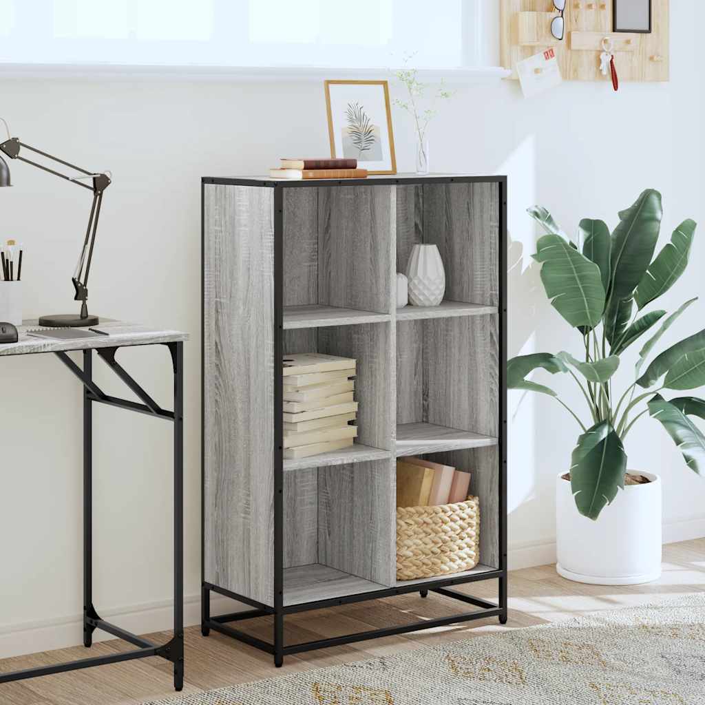 Bücherregal Schwarz 97,5x33x107,5 cm Holzwerkstoff und Metall