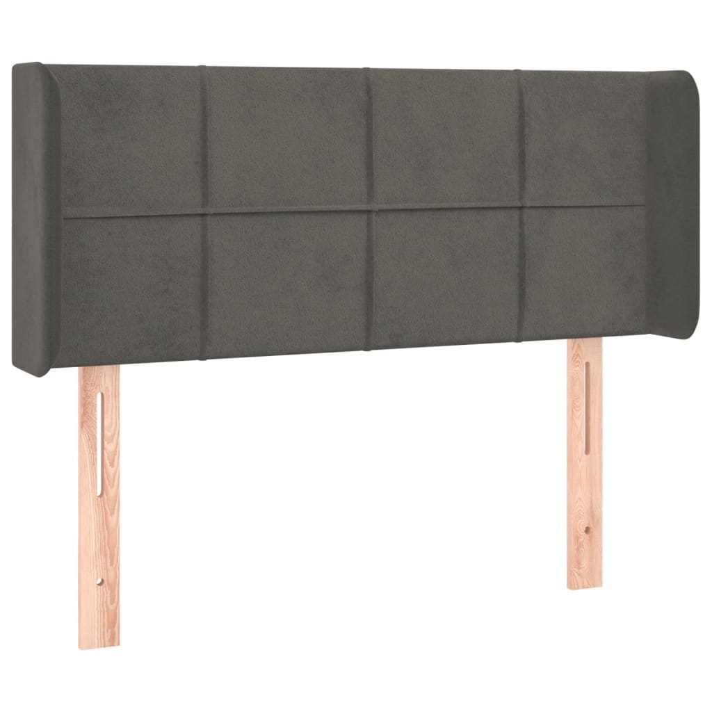 Kopfteil mit Ohren Dunkelblau 93x16x78/88 cm Samt