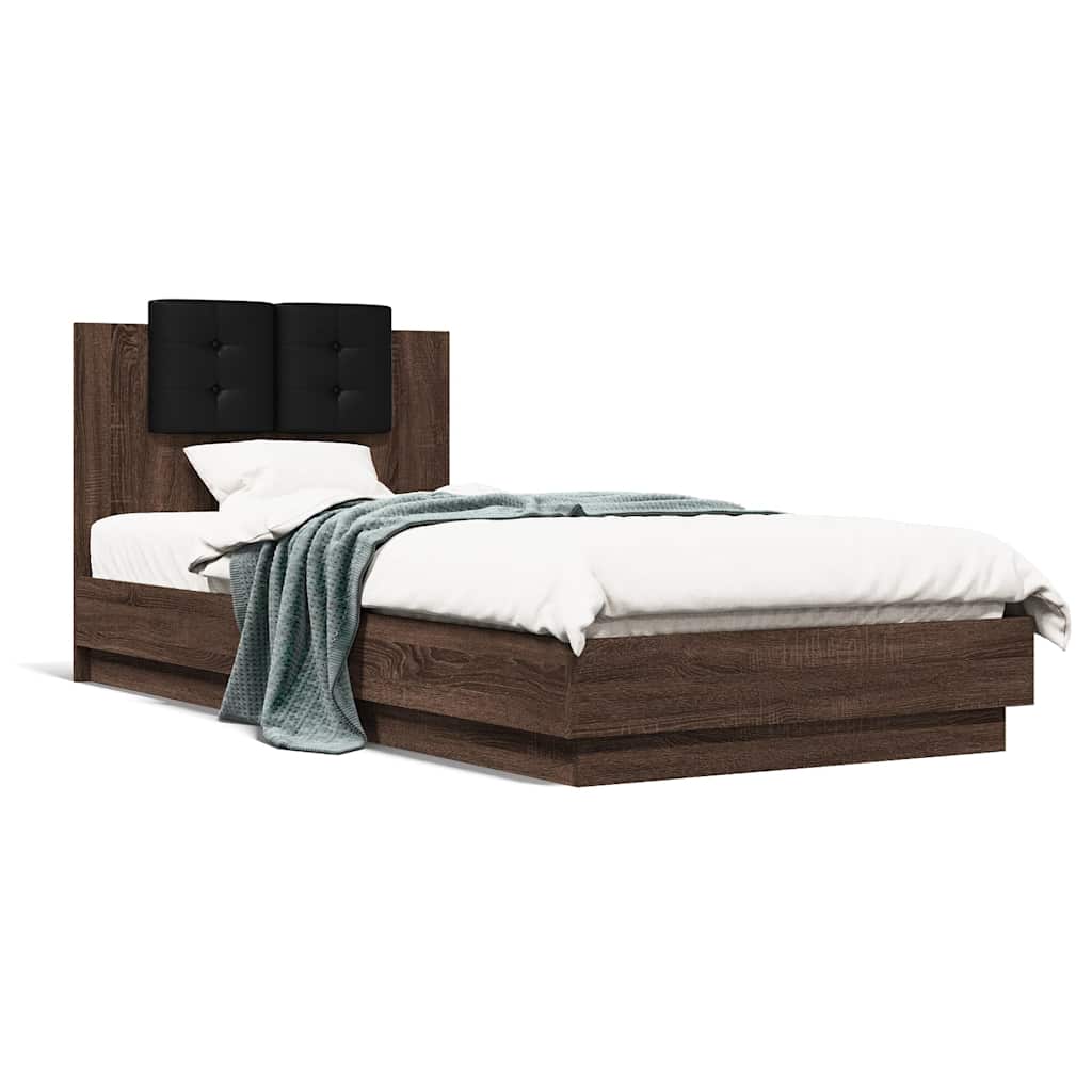 Bettgestell mit Kopfteil Grau Sonoma 180x200 cm Holzwerkstoff
