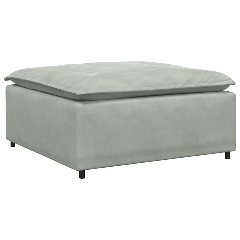 Modulares Sofa Endmodul mit Armlehne Kissen Blau 100 cm