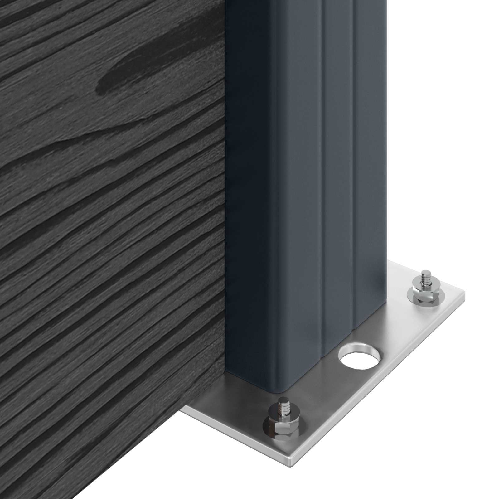 Zaunelement WPC 180x186 cm Schwarz